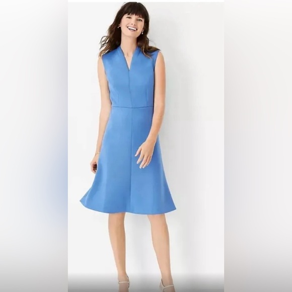 NWT! Versatile and flattering Ann Taylor V-Neck Flare Dress - Size 2 - Picture 1 of 6